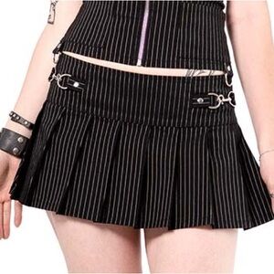 NWT Lip Service Pinstriped Gangsta Pranksta Pleated Skirt - Dita